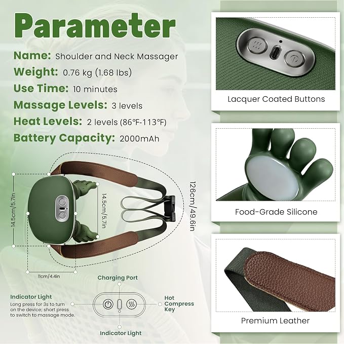 Neck Massager with Heat – Deep Tissue Shoulder Massager